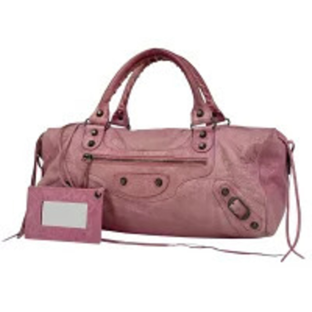 Balenciaga The City Shoulder Bag Handbag Leather Pink